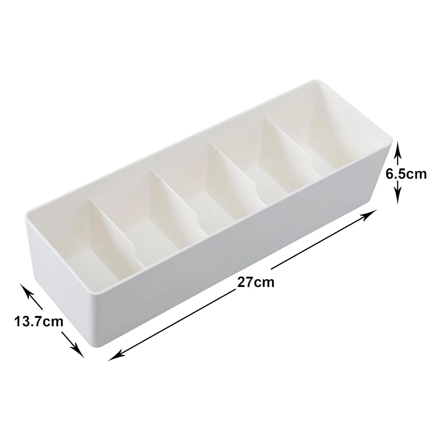 Kuber Industries Cloth Storage Box 5 GridDrawer Divider|Wardrobe Organizer For clothes-Pack of 2 (White)