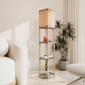 Lumi Wooden Floor Lamp Illuminated Shelf