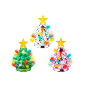 Lumineo 12cm LED Mini Plastic Christmas Tree