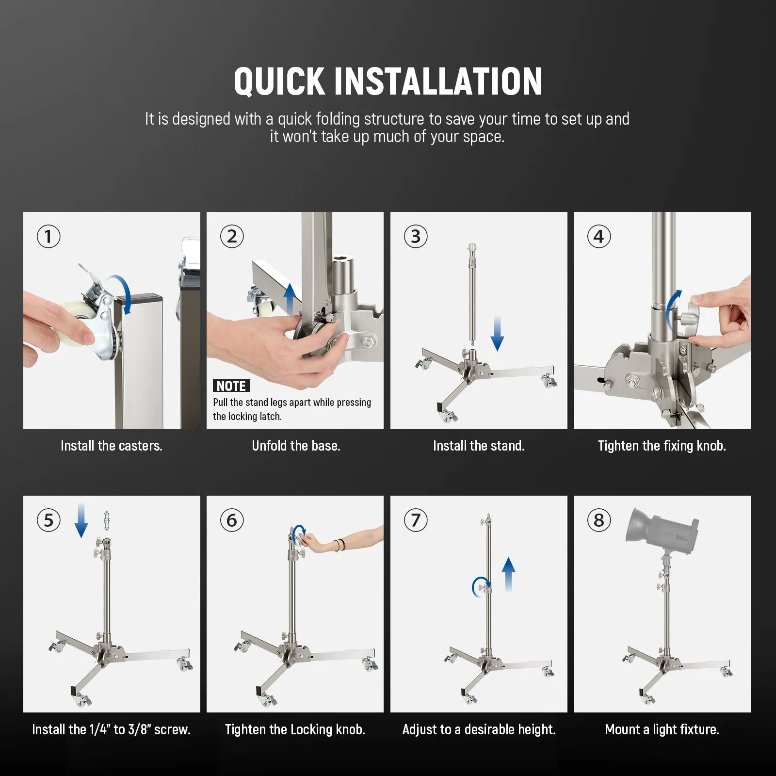 NEEWER ST98SS Heavy Duty Light Stand