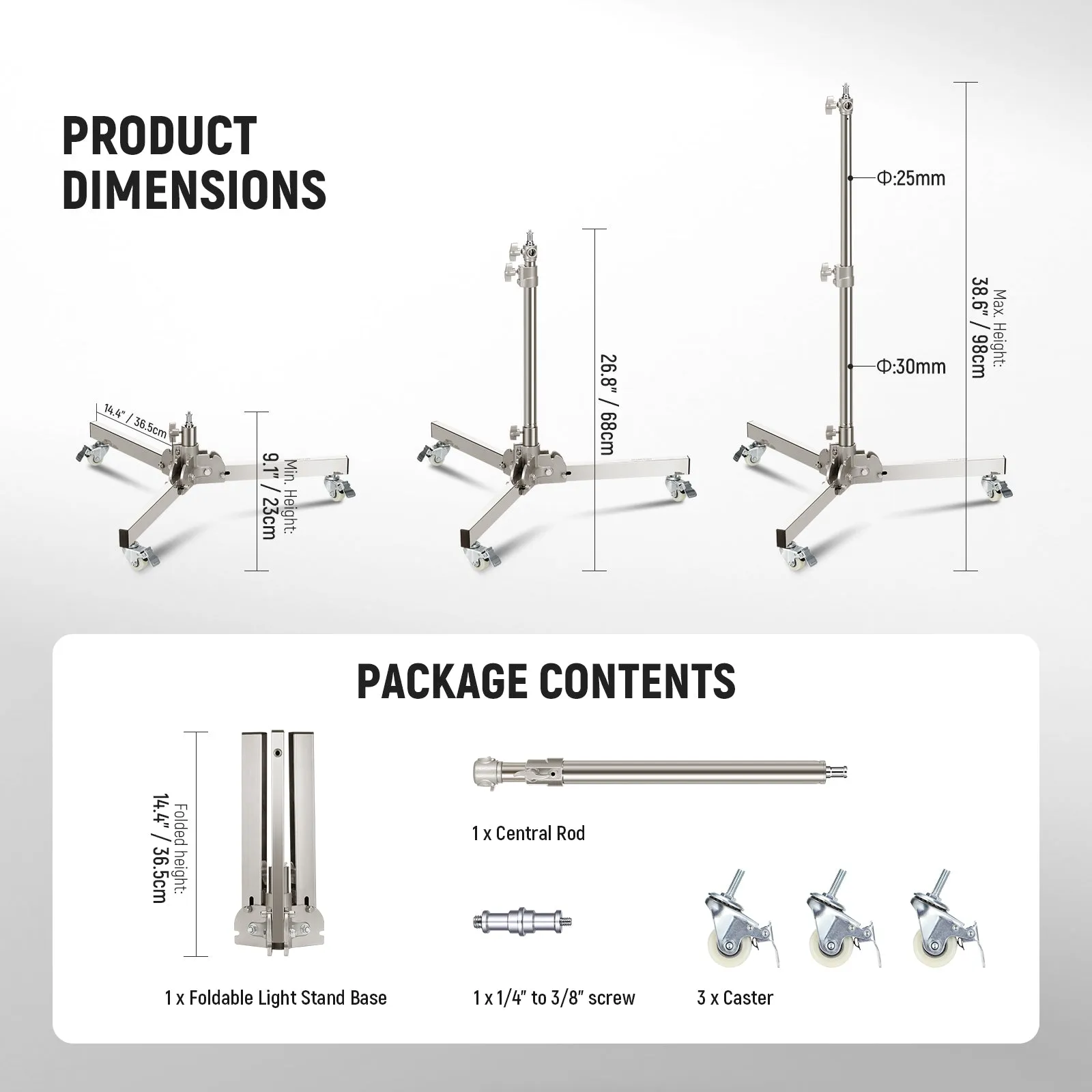 NEEWER ST98SS Heavy Duty Light Stand