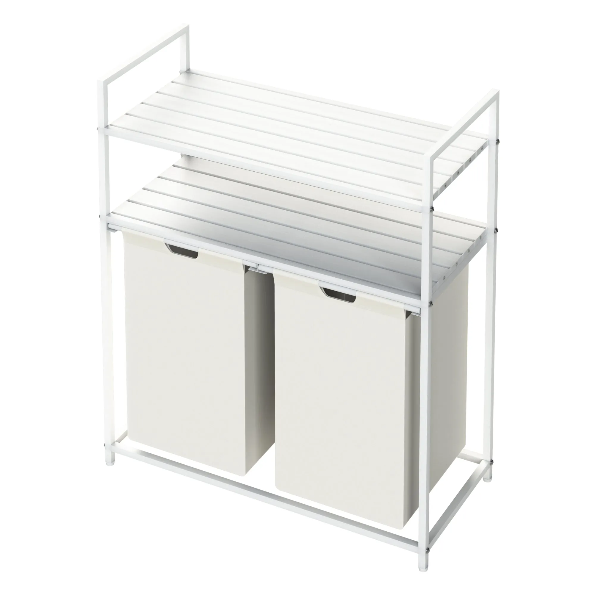 Neo White Laundry Basket Hamper With 2 Shelves