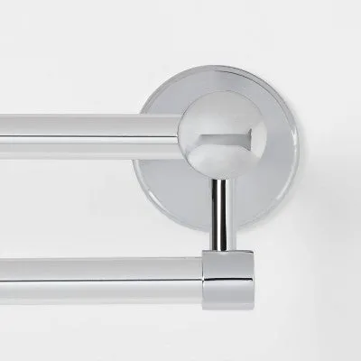 New - Casual Double Towel Bar Chrome - Threshold