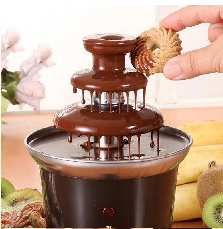 New Mini Chocolate Fountain Creative Design Chocolate Melt With Heating Fondue Machine