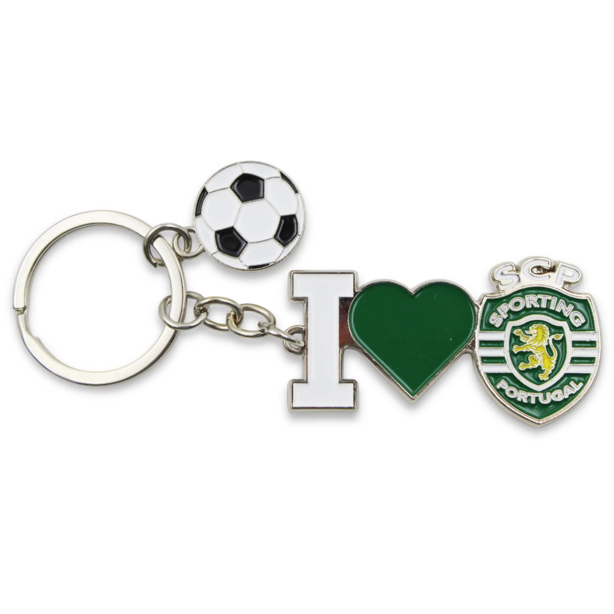 Official Sporting CP 'I Love Sporting' Keychain with Soccer Ball Charm