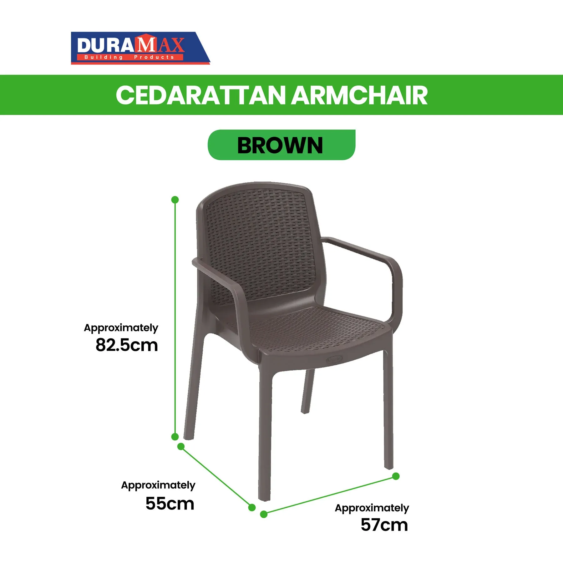 Outdoor Cedarrattan 6 Seater Dining Table and Chair (Brown)