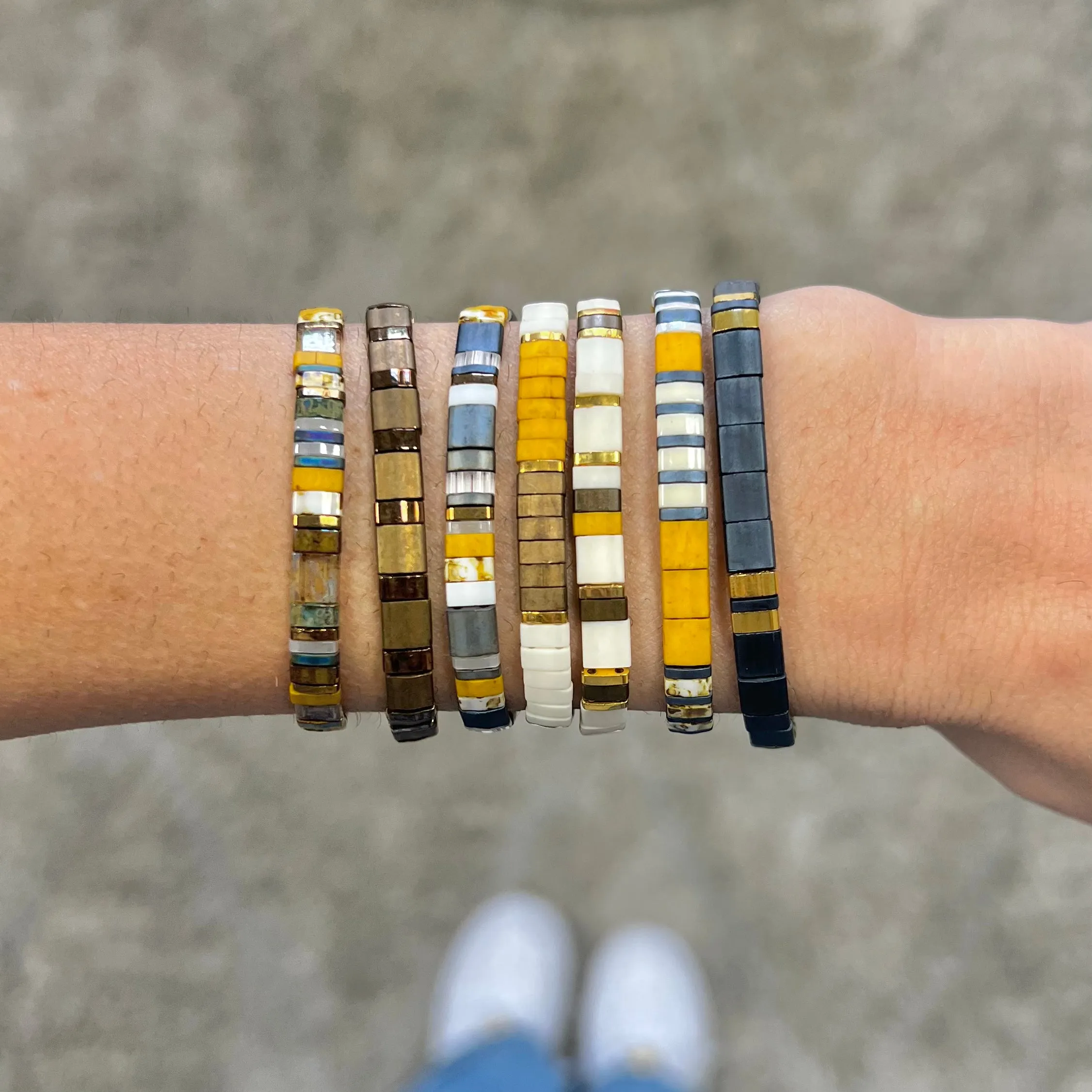 OUTPOST - 7 Tila Bead Bracelet Stack