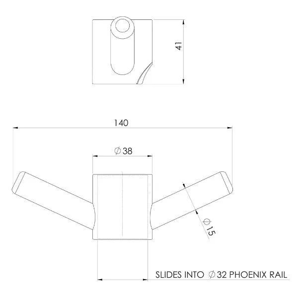 Phoenix Vertical Rail Hook Round - Brushed Nickel