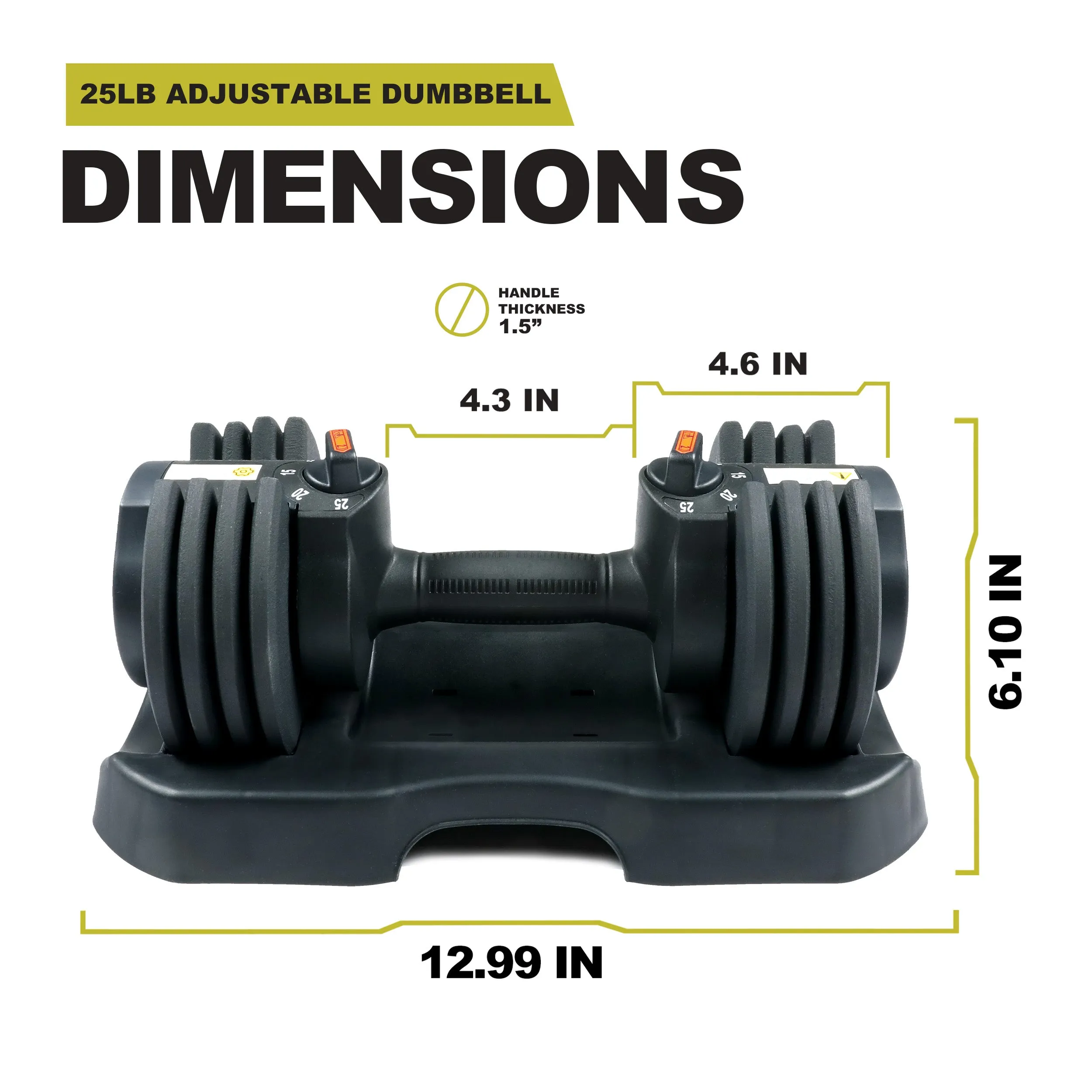 PRCTZ, 5-25 lb Quick Select Adjustable Dumbbell