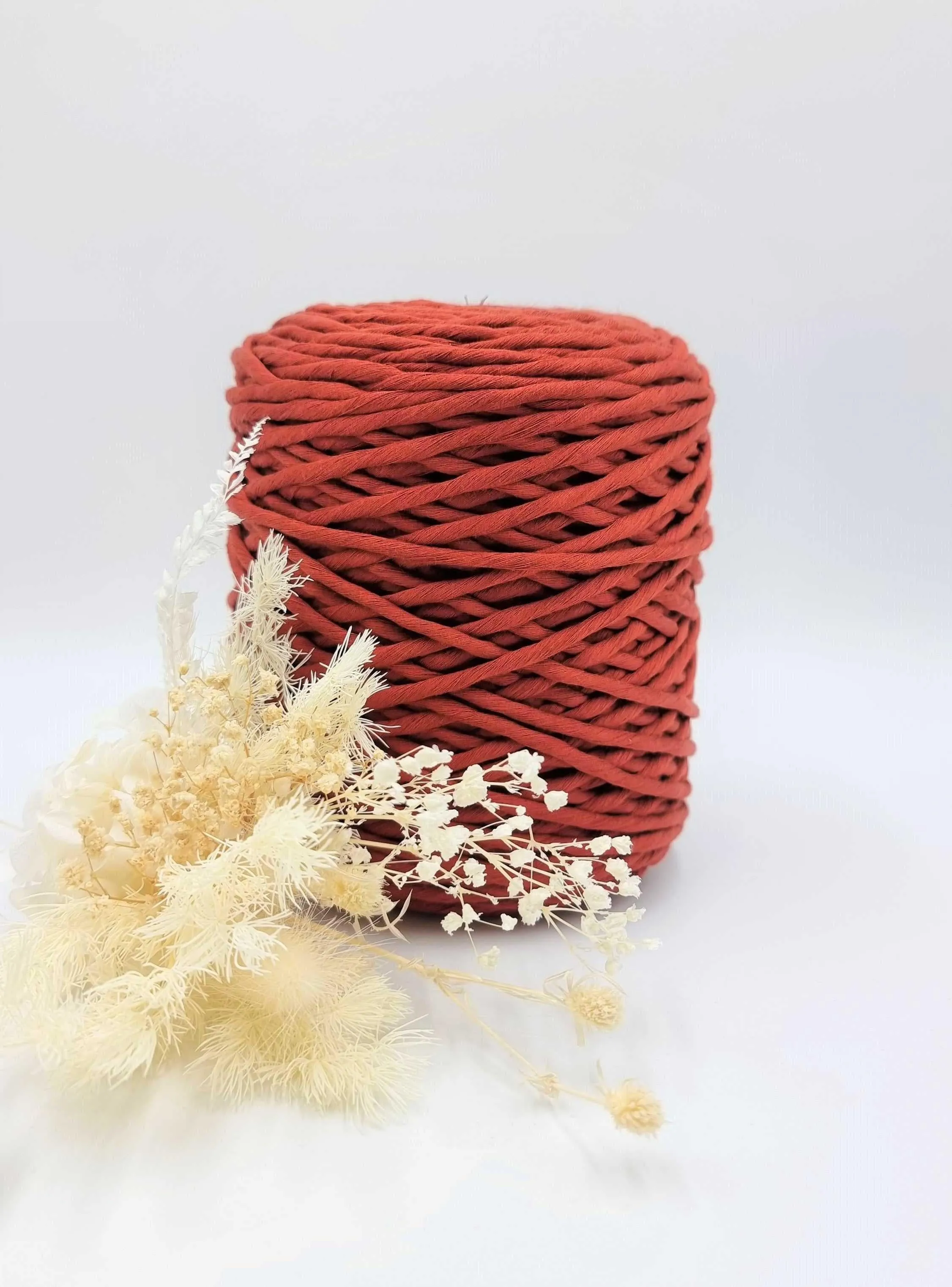 Red Velvet Macrame Cord - 3MM  Single Strand Luxe Cotton String 1KG