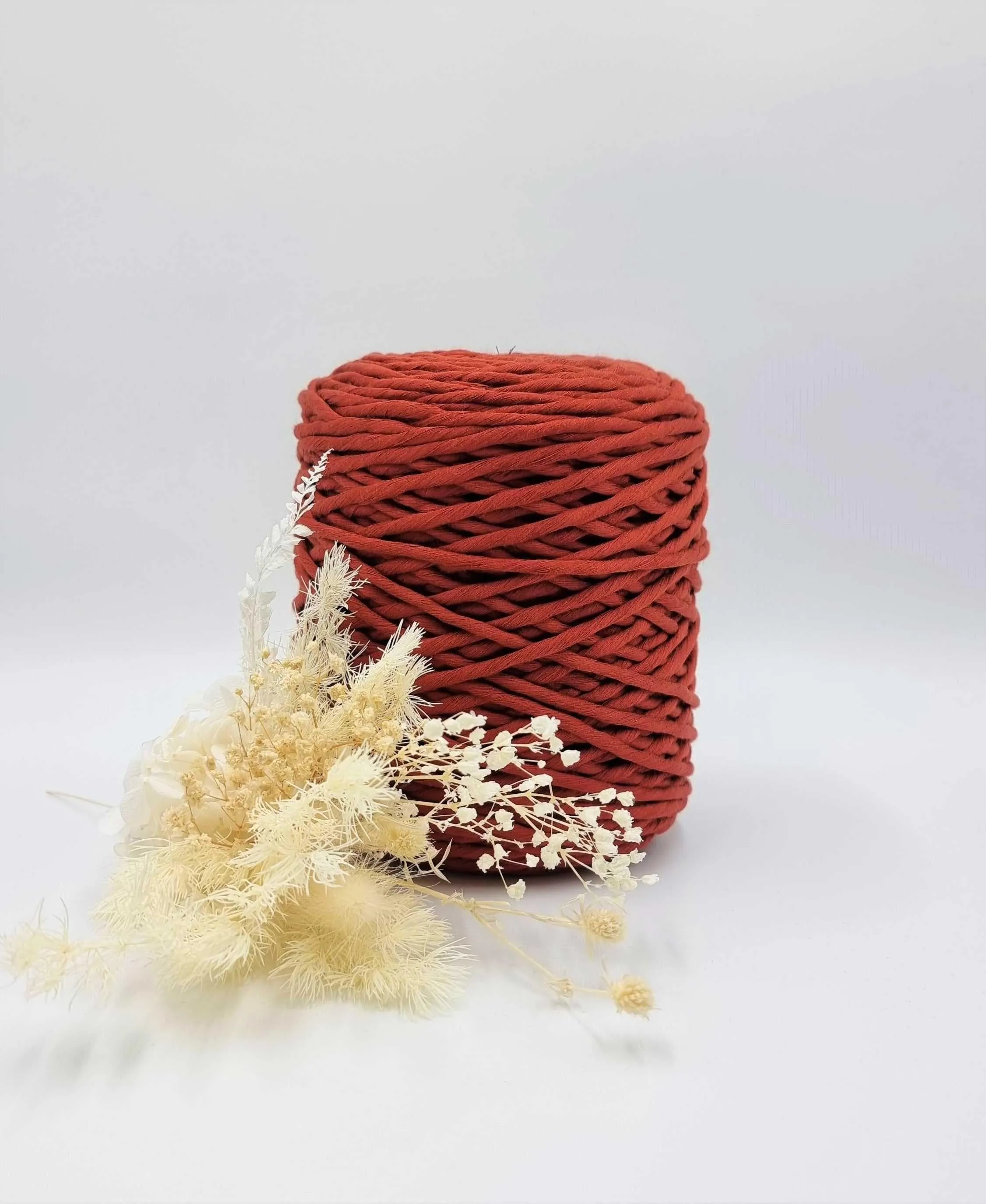 Red Velvet Macrame Cord - 3MM  Single Strand Luxe Cotton String 1KG