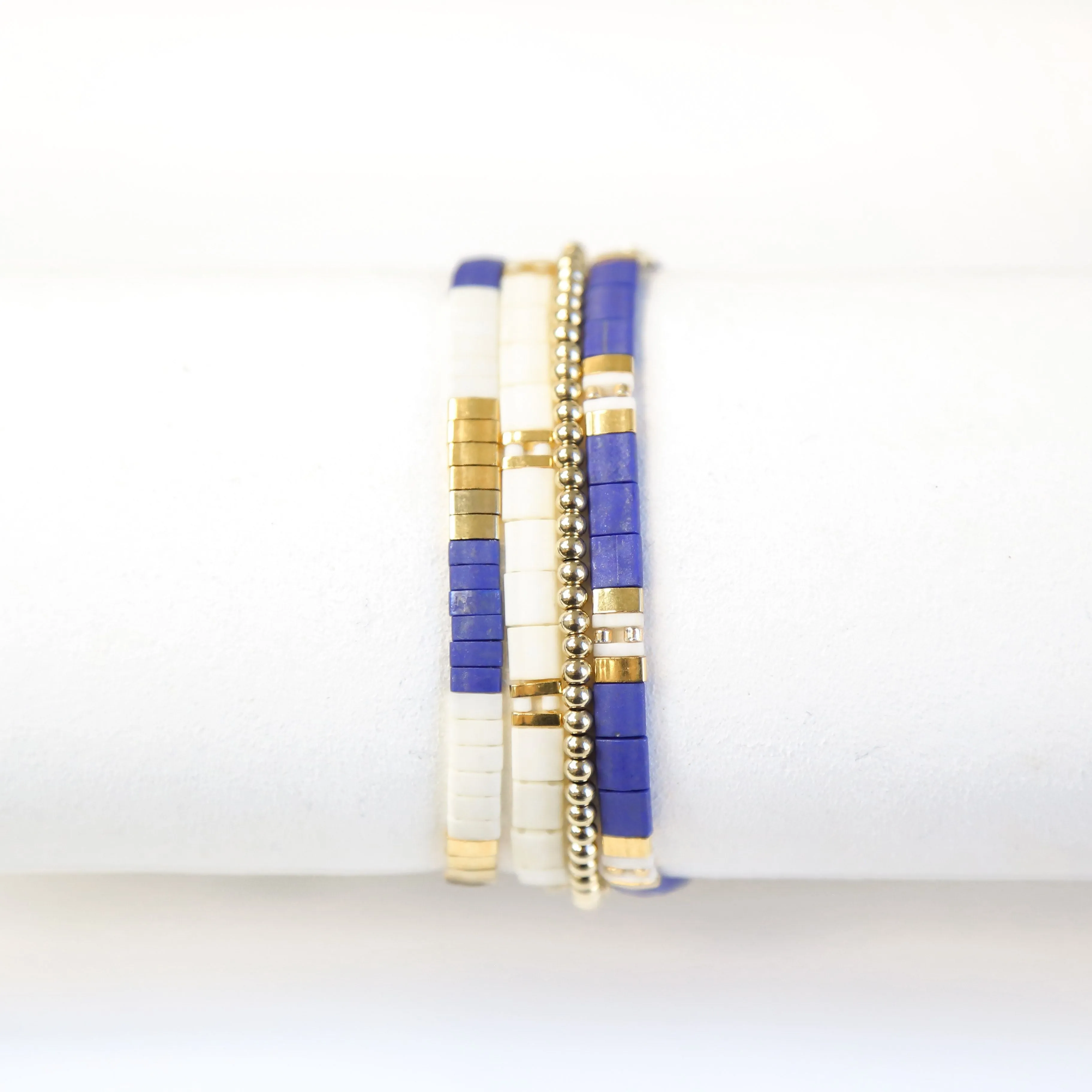 REGALIA - 4 Tila Bead Bracelet Stack