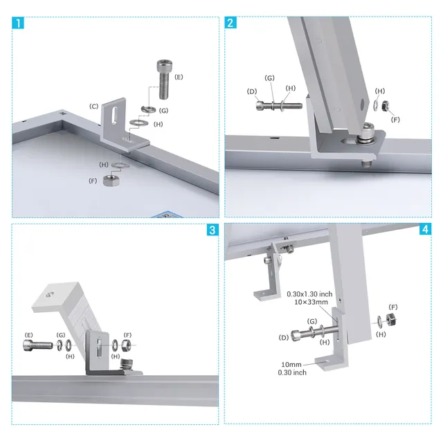 Renogy RNG-MTS-TM100 - RENOGY Adjustable Solar Panel Roof Tilt Mount