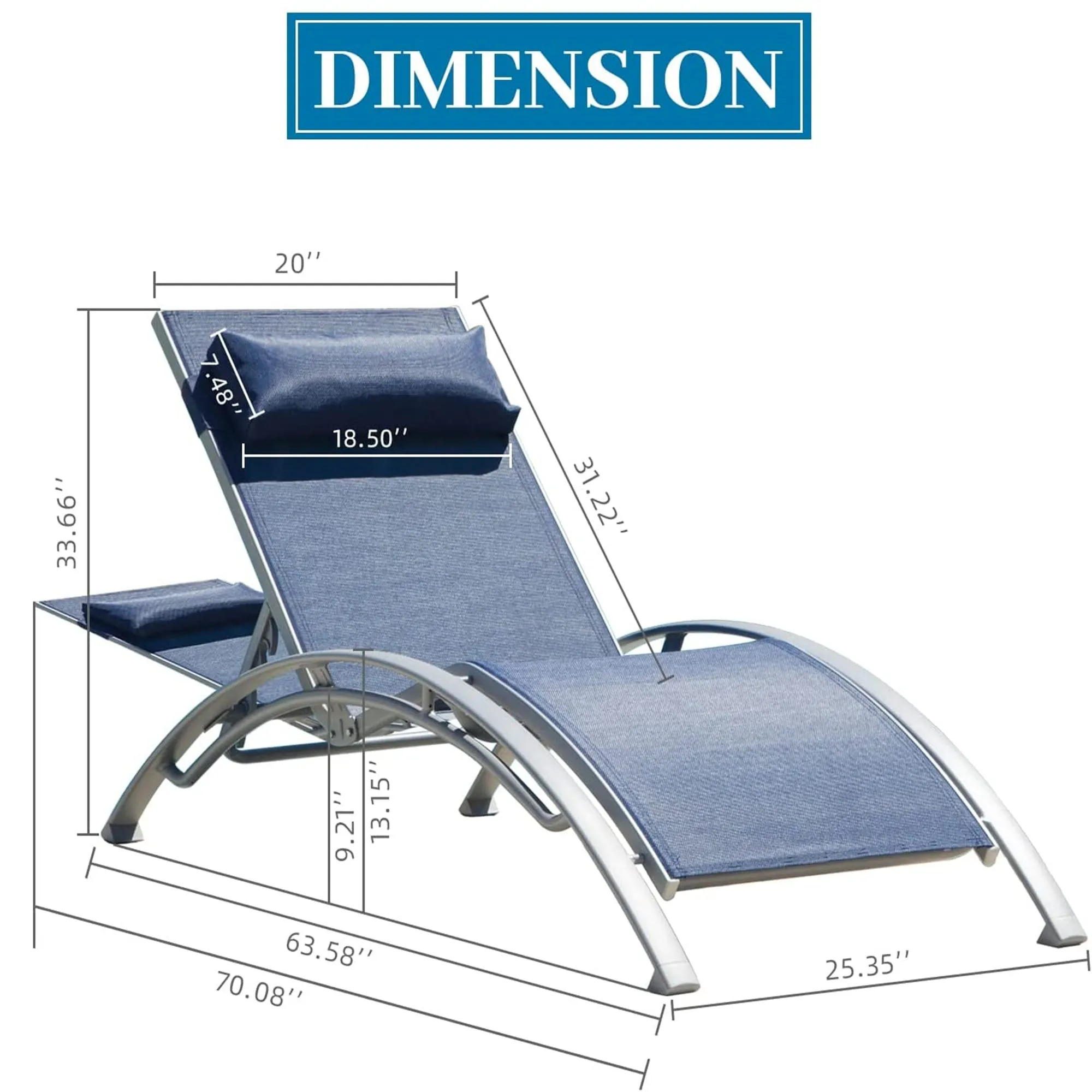 Renova Outdoor Adjustable Chaise Lounge (Set of 2) - Blue