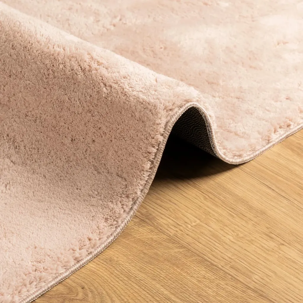 Rug HUARTE Short Pile Soft and Washable Blush 100x200 cm