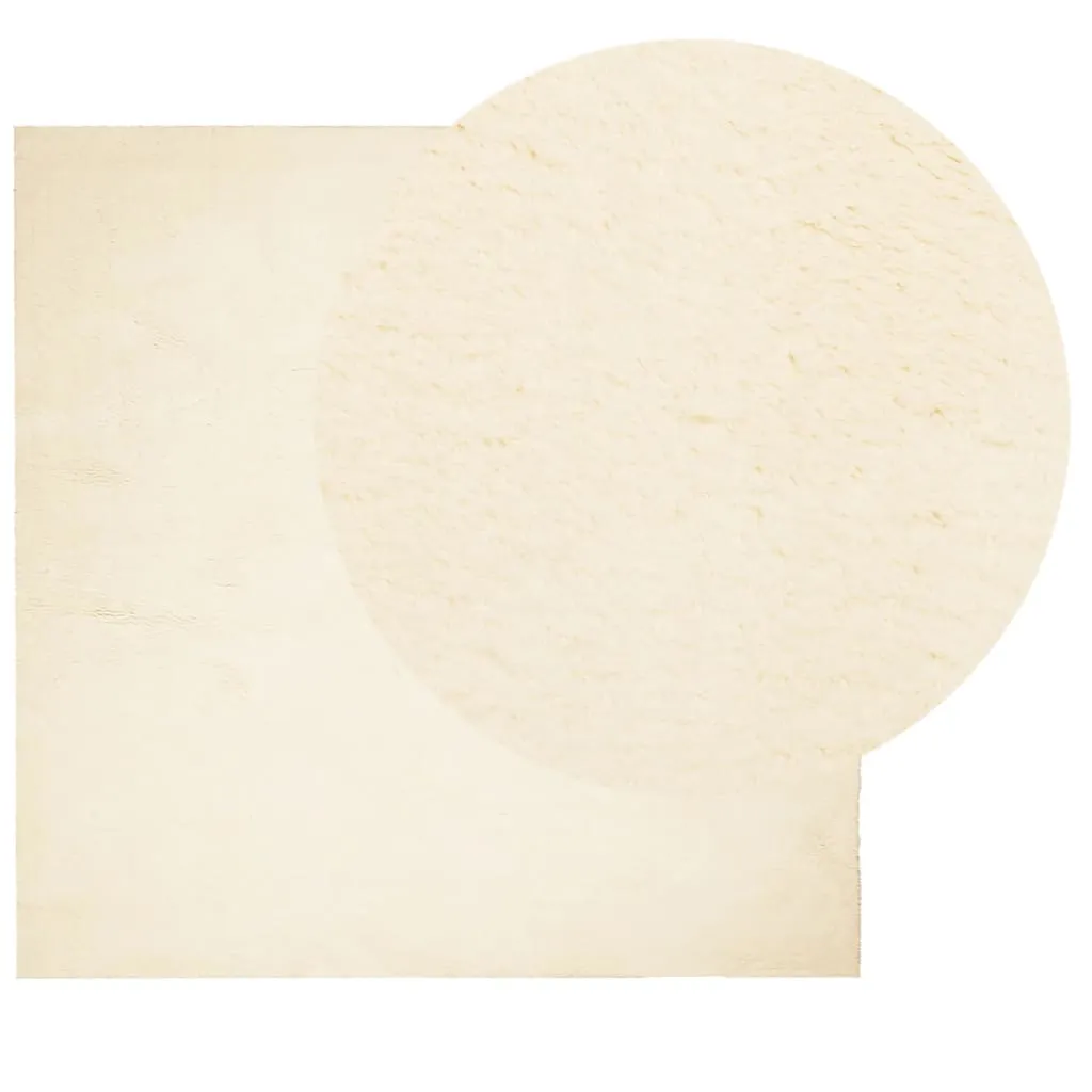 Rug HUARTE Short Pile Soft and Washable Cream 200x200 cm