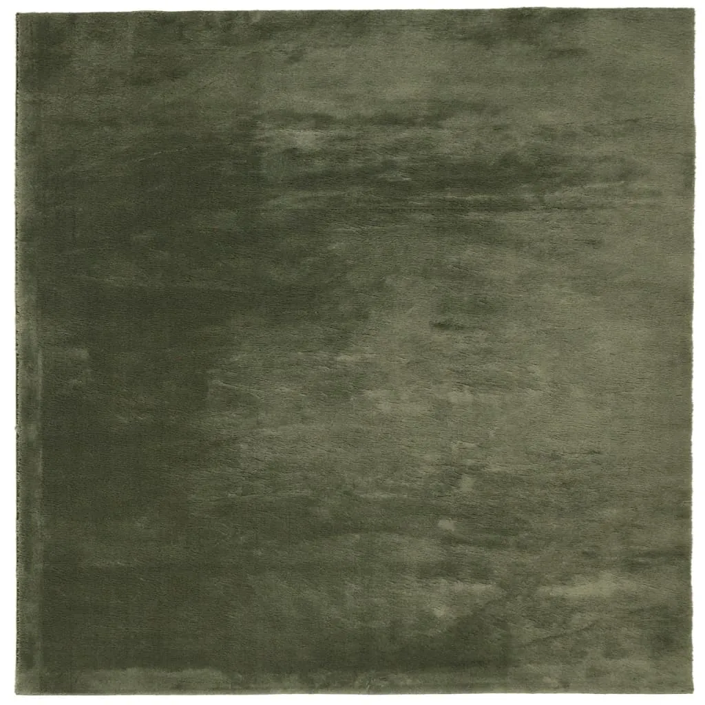 Rug HUARTE Short Pile Soft and Washable Forest Green 200x200 cm