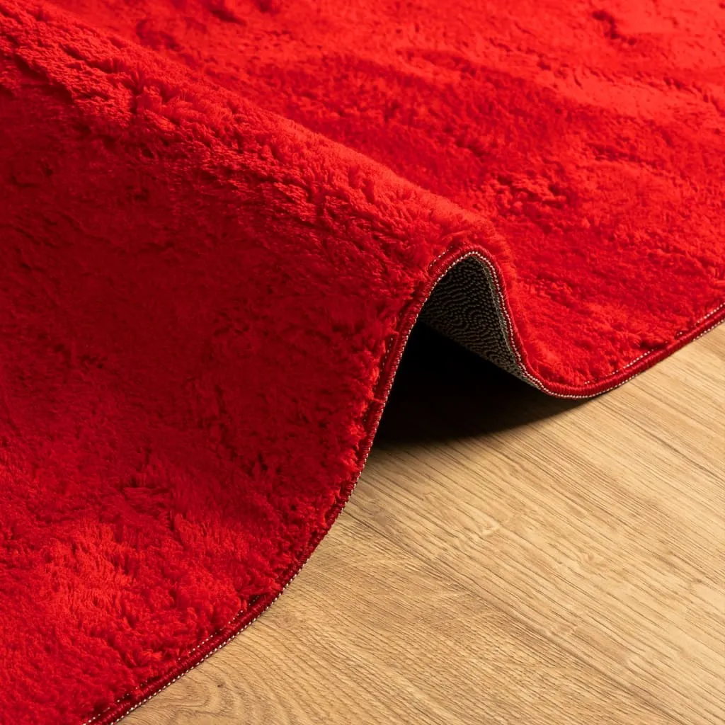 Rug HUARTE Short Pile Soft and Washable Red 100x200 cm