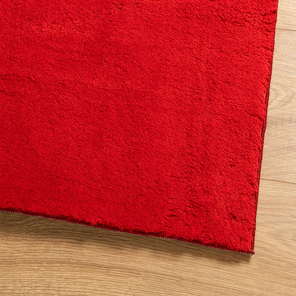 Rug HUARTE Short Pile Soft and Washable Red 100x200 cm