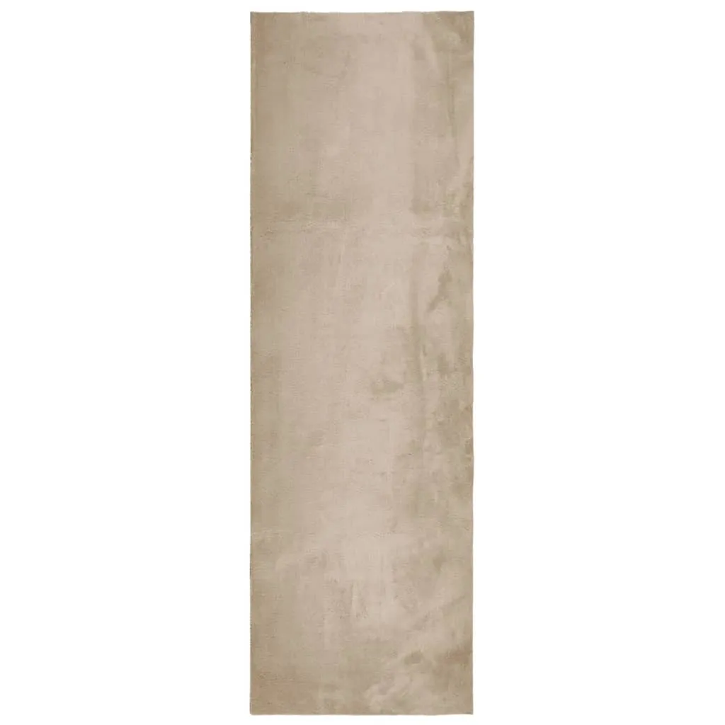 Rug HUARTE Short Pile Soft and Washable Sand 80x250 cm