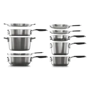 Select by Calphalon 10pc Stainless Steel Space Saving Set