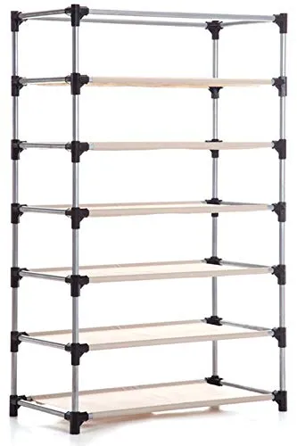 shopper 52.com 6 Layer Storage Cum Shoe Rack with Wardrobe Cover Shoe Rack for Home Office with Metal Frame Stand Shoe Organiser Shoe Cabinet Shoe Storage Shoe Wardrobe Stackable Shoe Rack Portable Folding Shoe Rack Shoe Shelf - 6LYRACK05