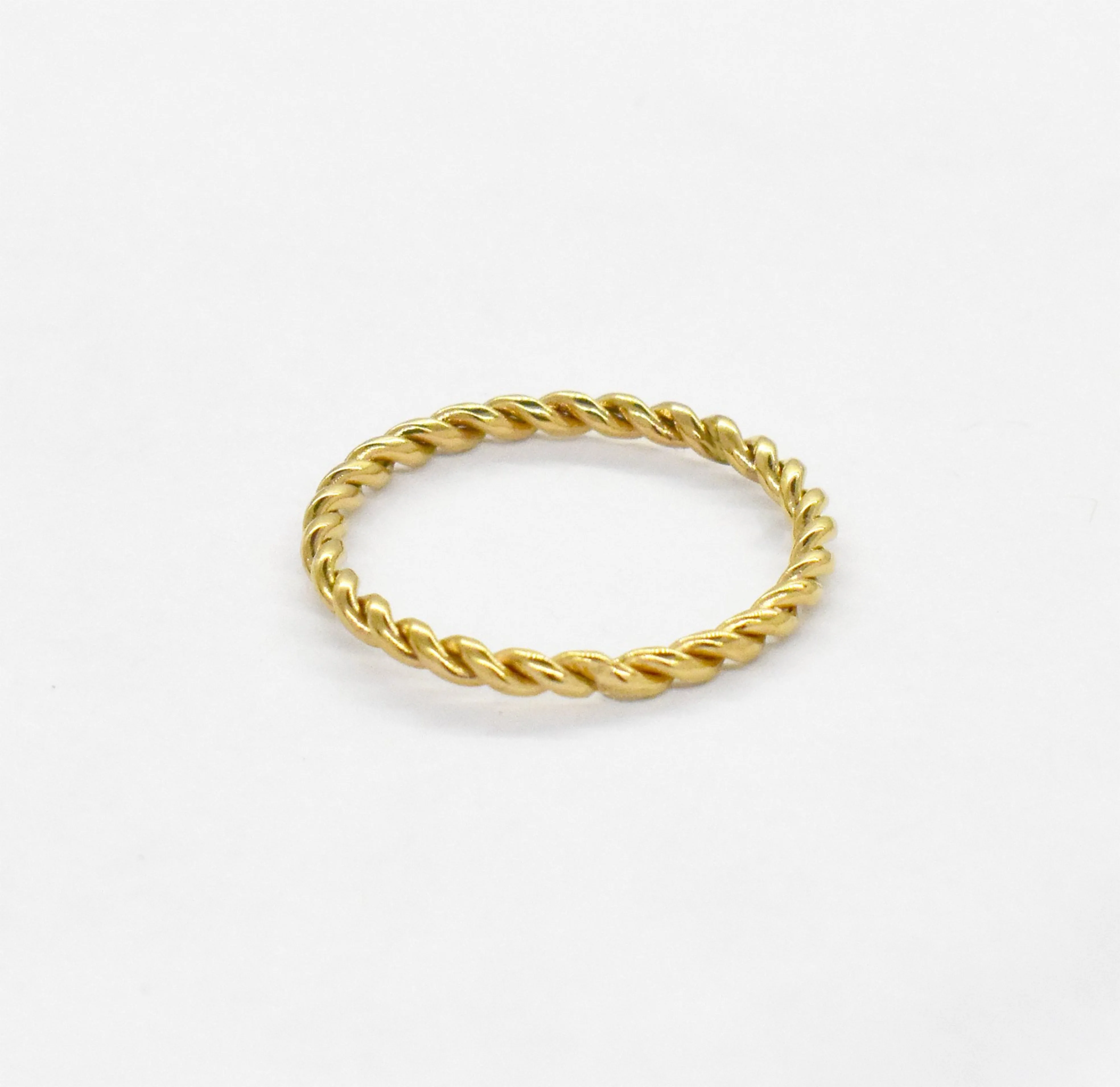 SOPHIE DAINTY GOLD TWIST STACKABLE RING BAND