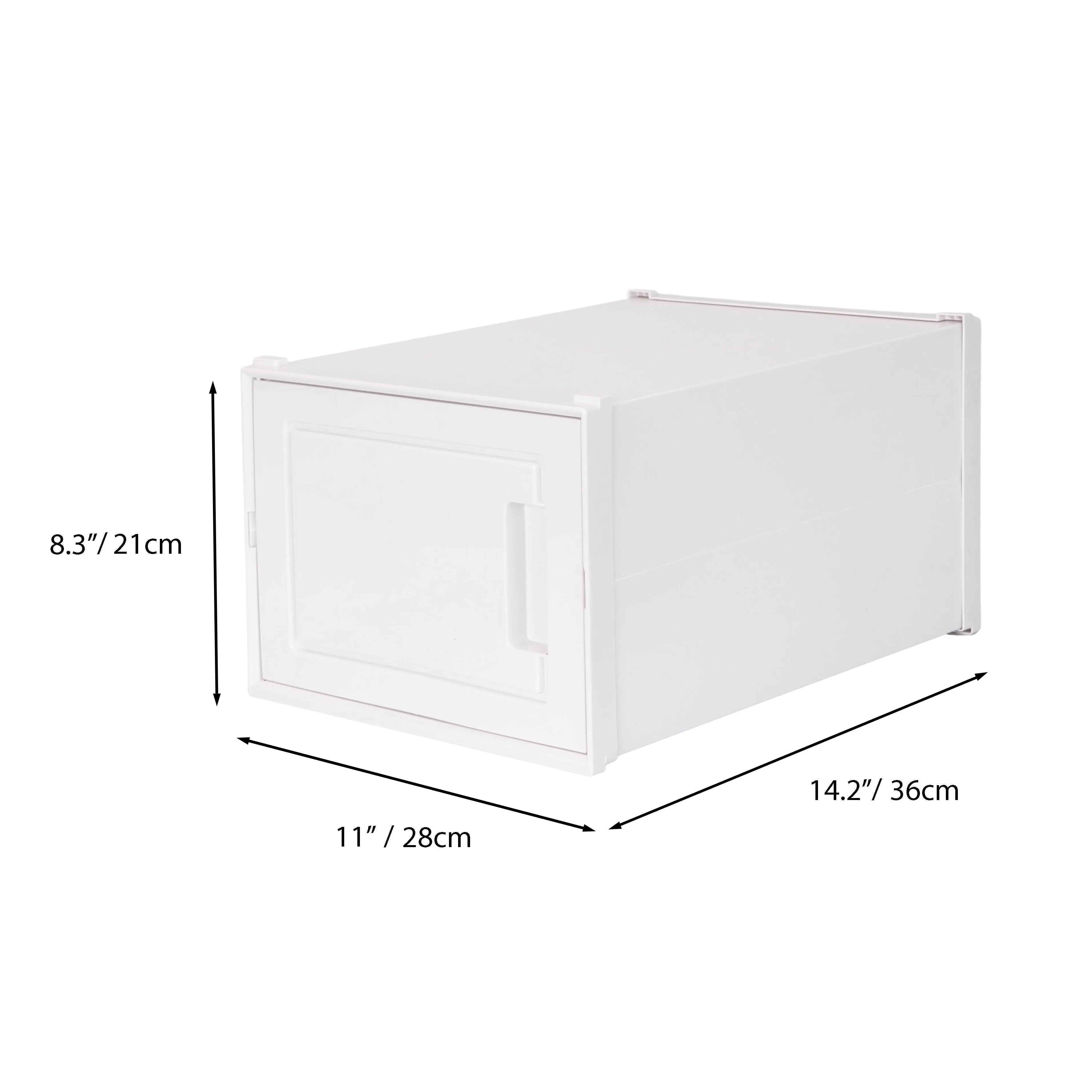 Stackable Shoe Boxes,12 Cube Storage Unit, with Door, White