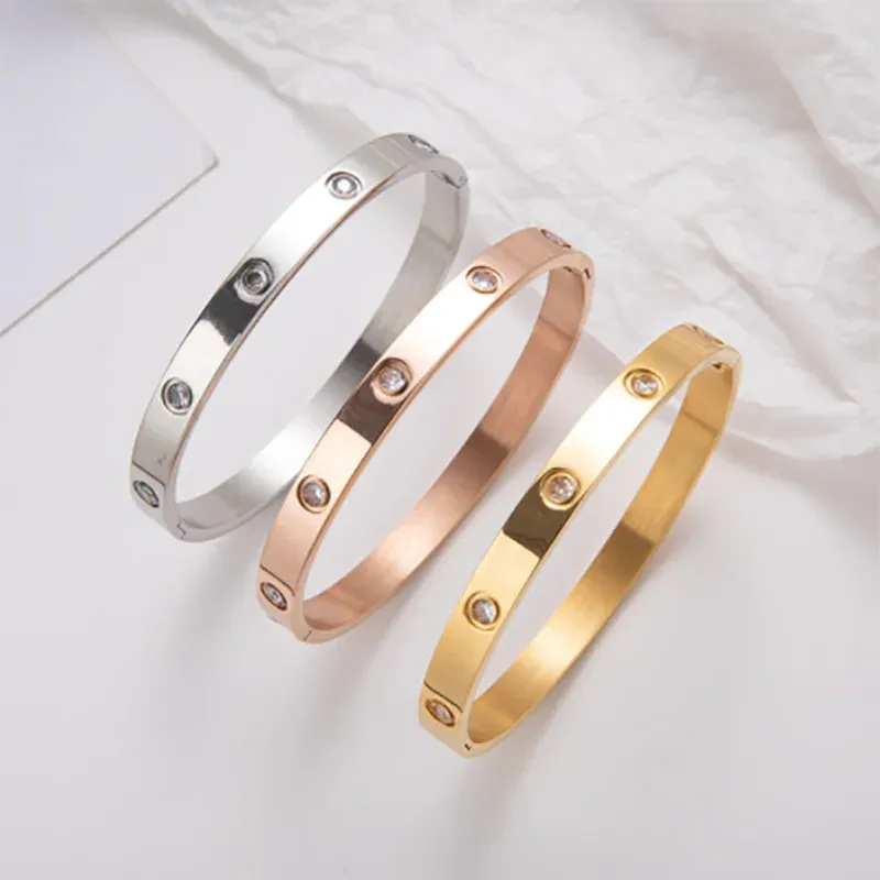 Stainless Steel Bracelets On Hand 6mm 4mm Bangles For Women Jewelry Stackable Bracelets KESLEY