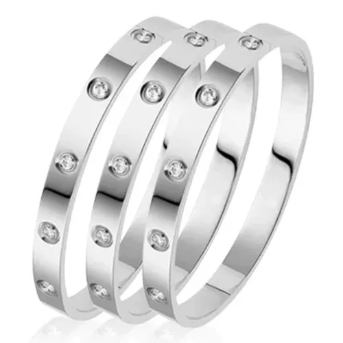 Stainless Steel Bracelets On Hand 6mm 4mm Bangles For Women Jewelry Stackable Bracelets KESLEY