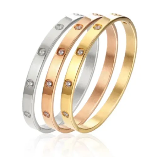 Stainless Steel Bracelets On Hand 6mm 4mm Bangles For Women Jewelry Stackable Bracelets KESLEY