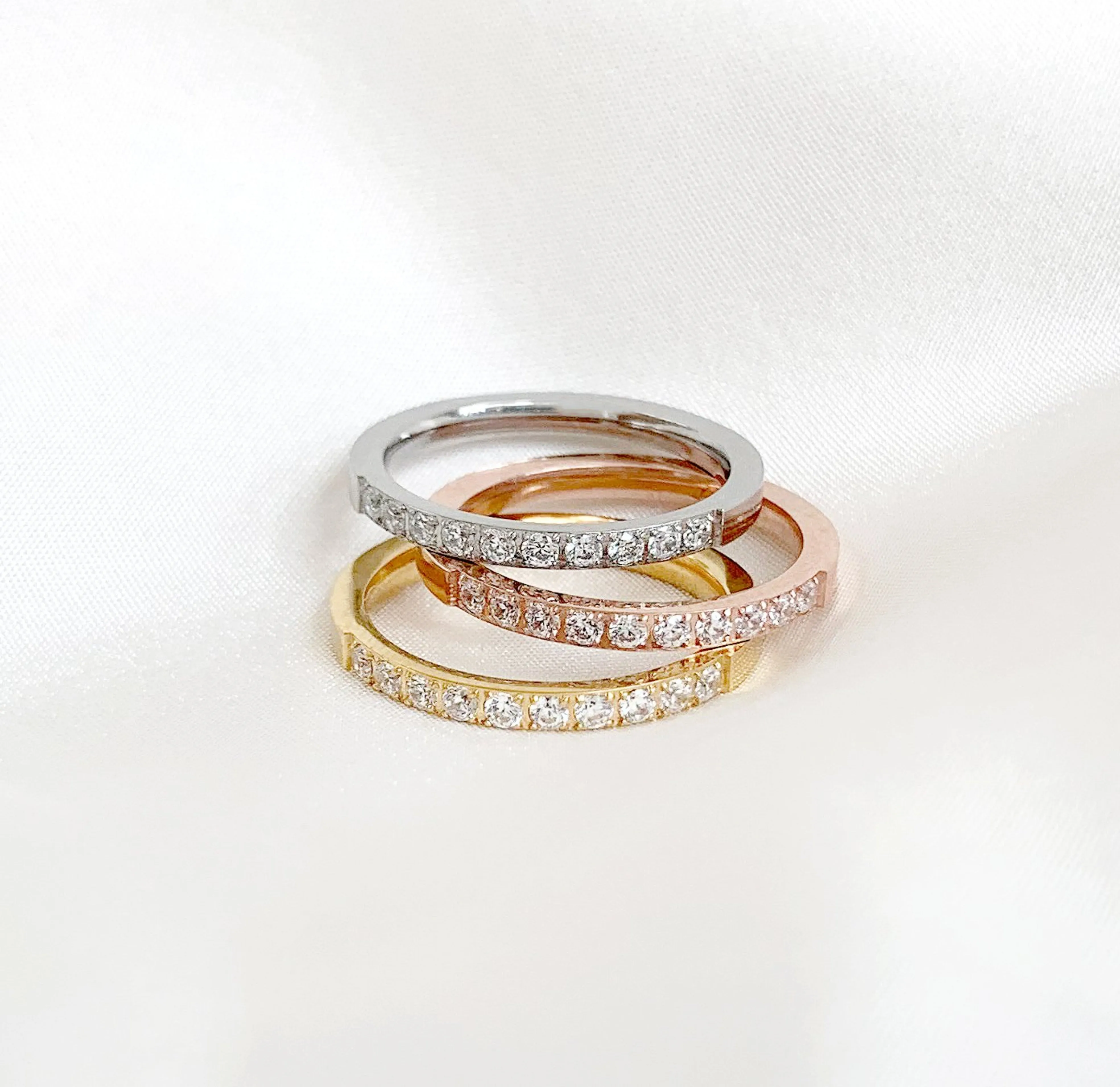 STELLA SILVER ETERNITY STACKABLE RING