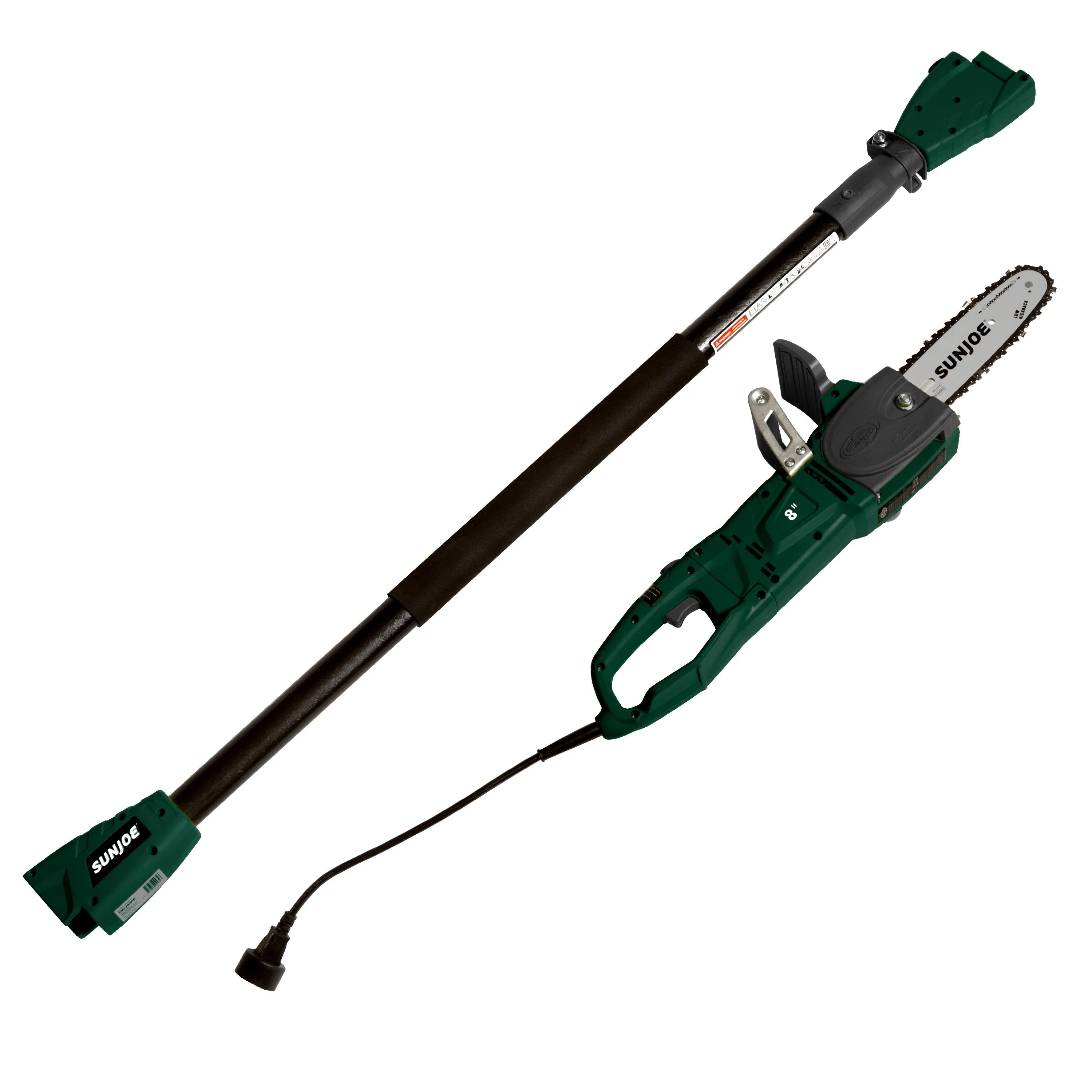 Sun Joe SWJ806E-HTG-RM 2-in-1 Electric Convertible Pole Chain Saw | 8 inch | 8.0 Amp (Hunter Green) (Certified Refurbished)