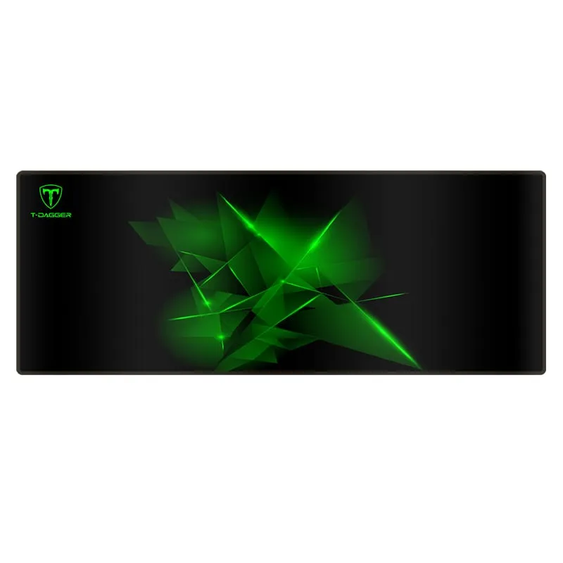 T-Dagger Geometry Large Size 780Mm X 300Mm X 3Mm|Speed Design|Printed Gaming Mouse Pad Black And Green