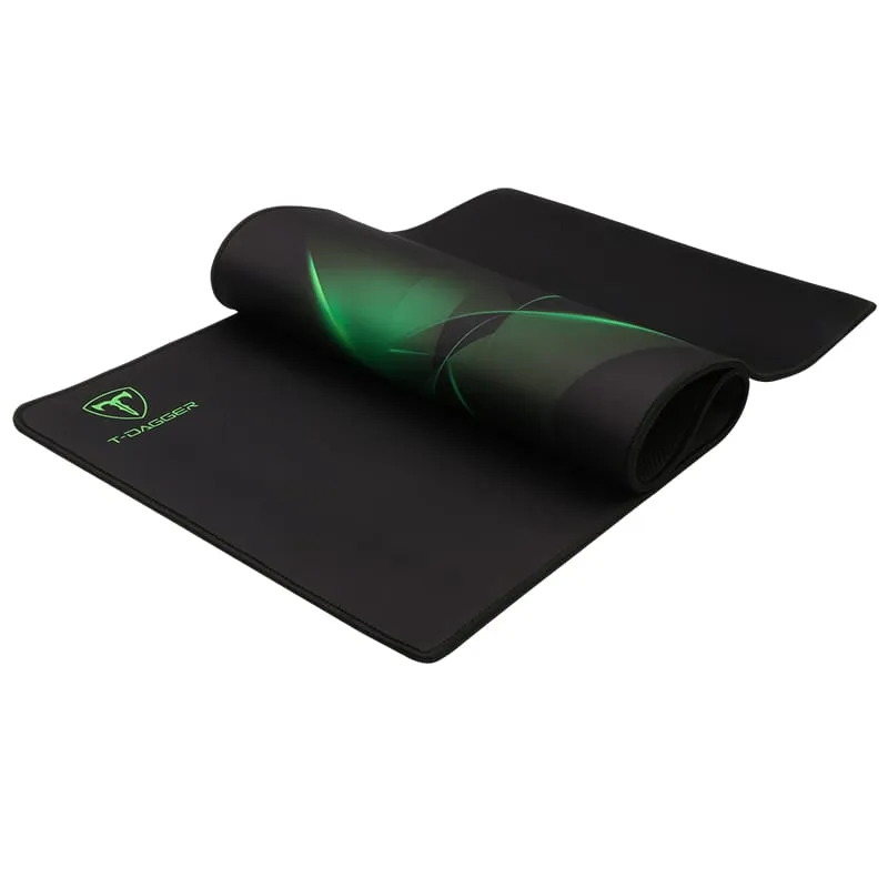 T-Dagger Geometry Large Size 780Mm X 300Mm X 3Mm|Speed Design|Printed Gaming Mouse Pad Black And Green