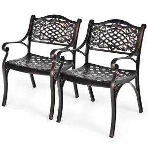 Tangkula 2 Pieces Outdoor Bistro Dining Chair Set