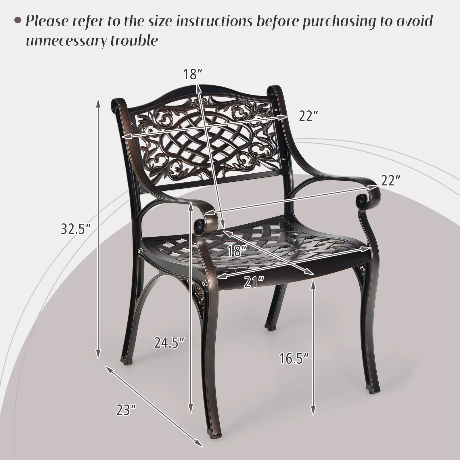 Tangkula 2 Pieces Outdoor Bistro Dining Chair Set