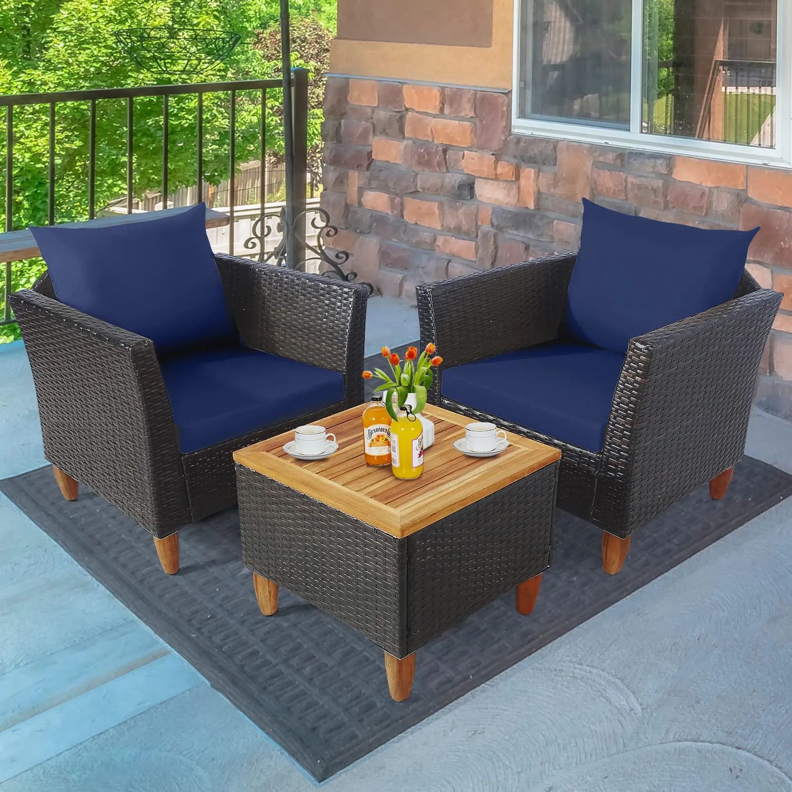 Tangkula 3-Piece Patio Furniture Set