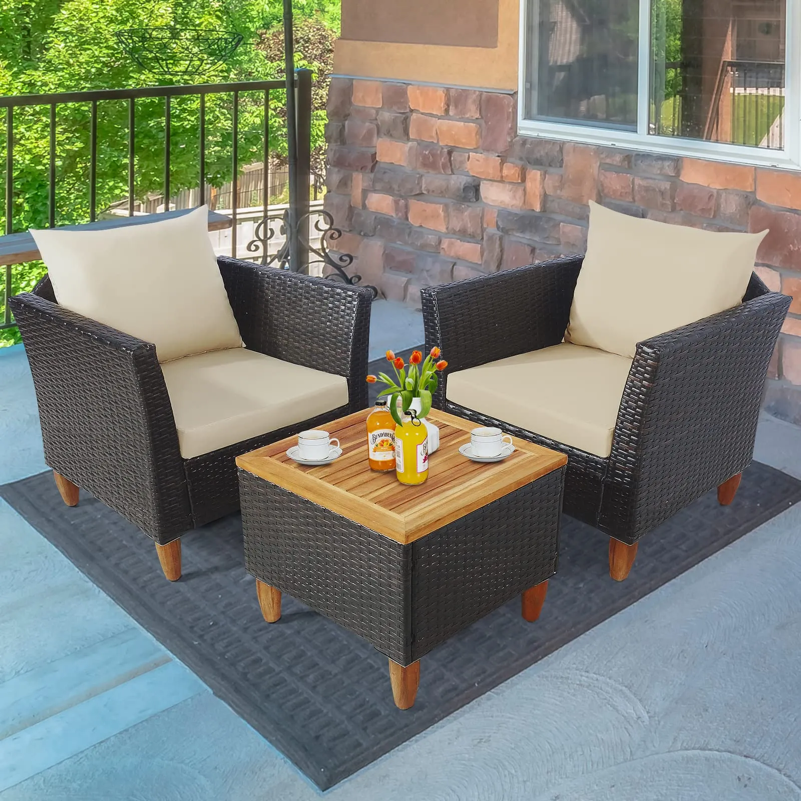 Tangkula 3-Piece Patio Furniture Set