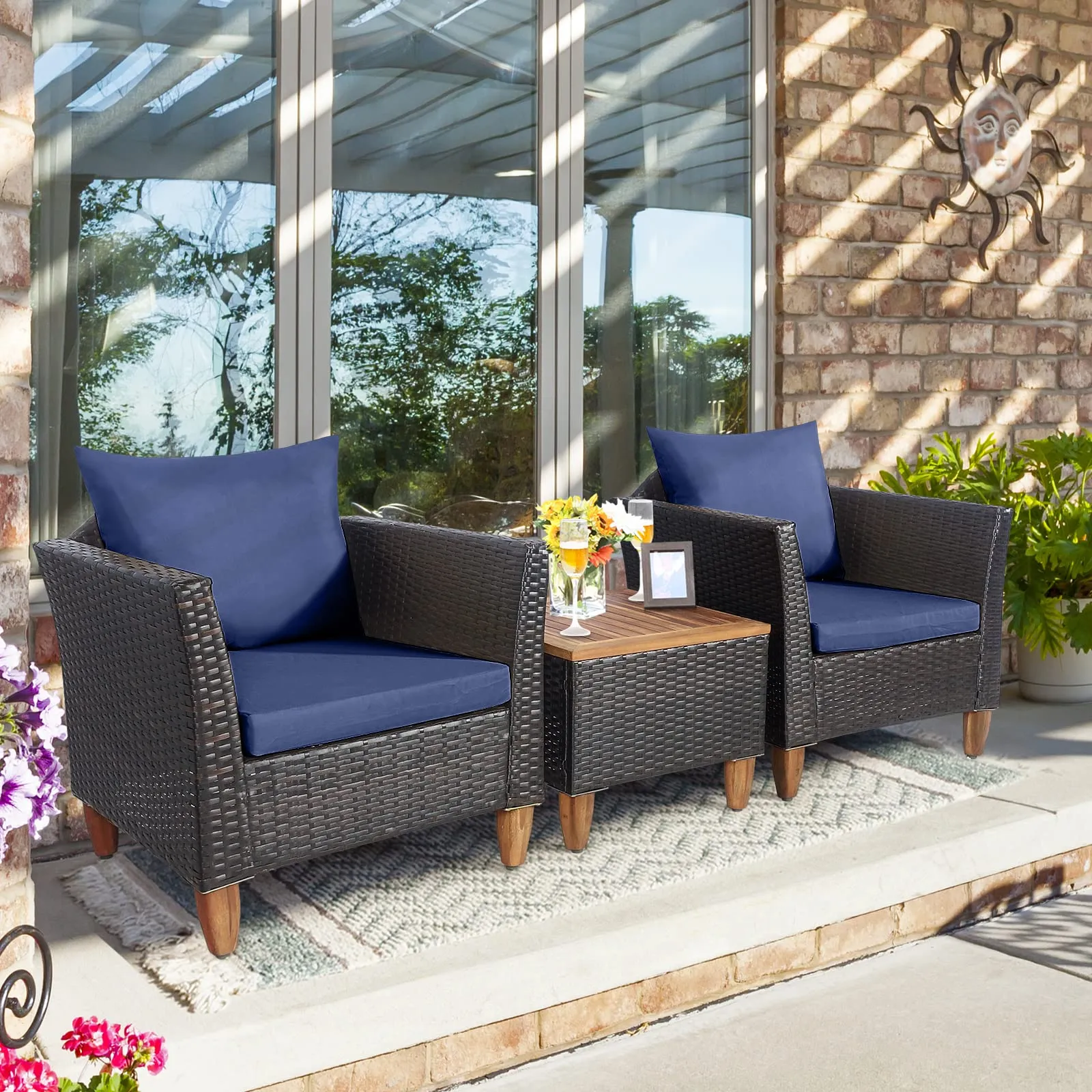 Tangkula 3-Piece Patio Furniture Set