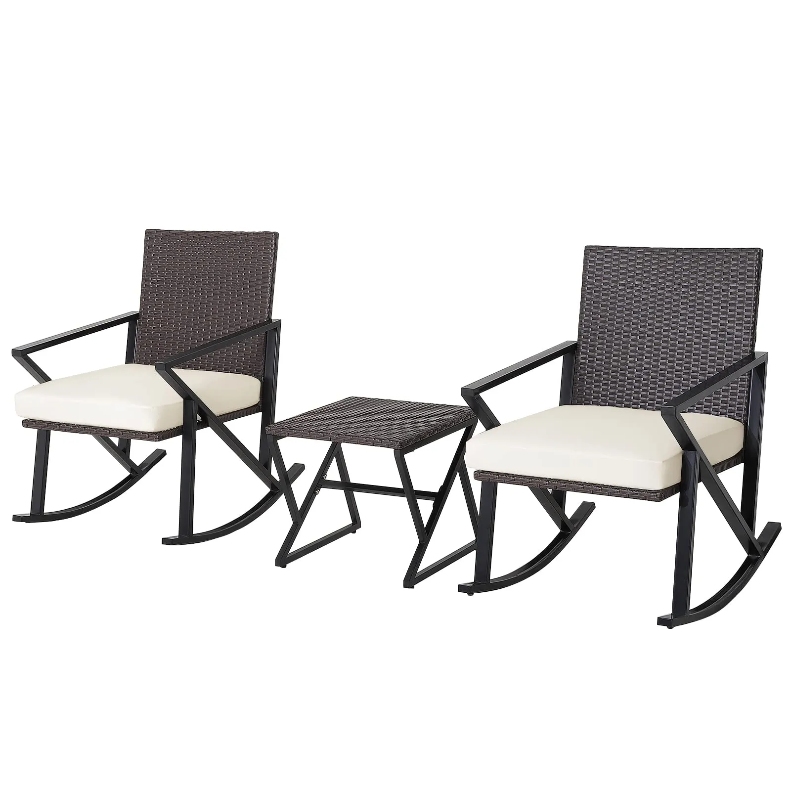 Tangkula 3 Piece Patio Rocking Set