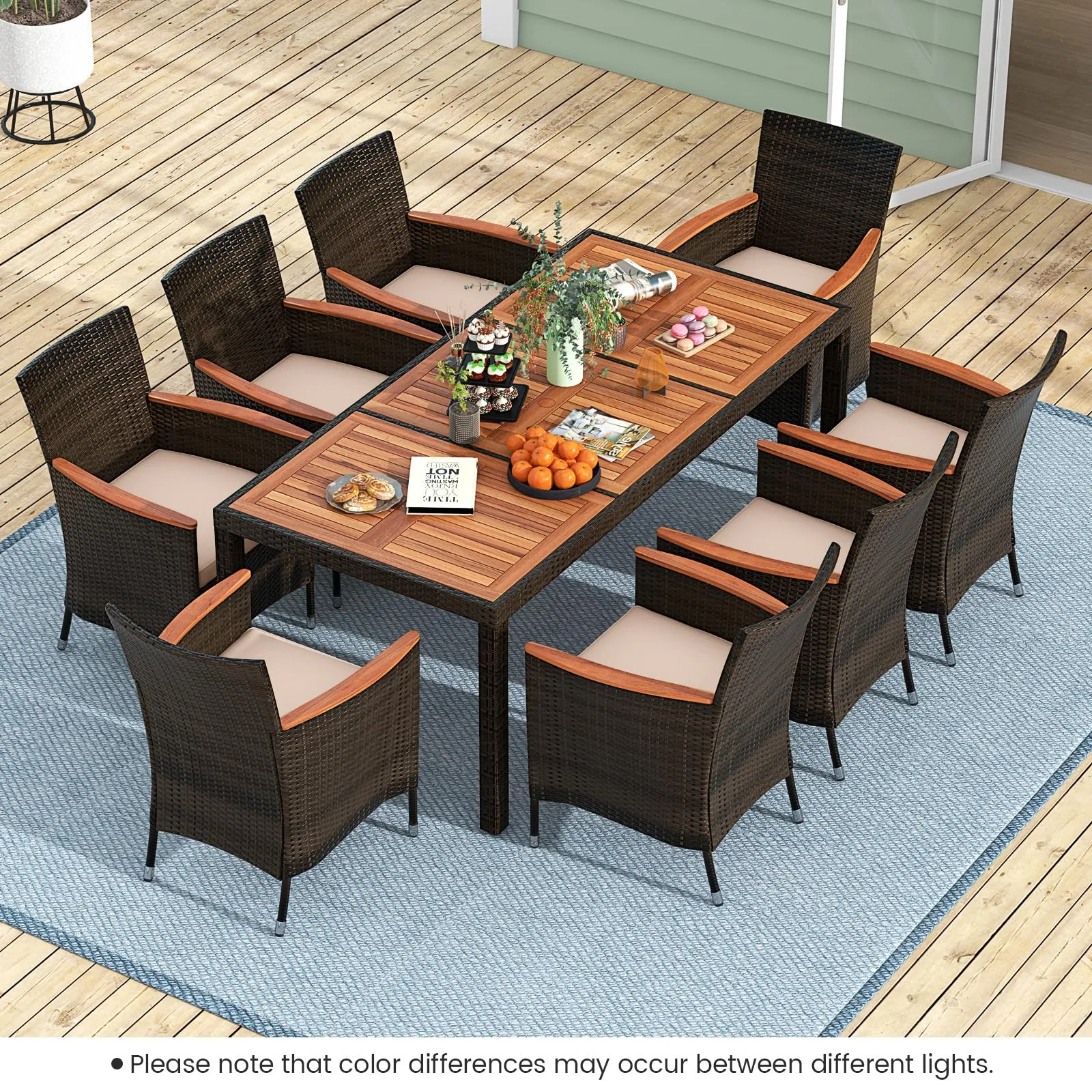 Tangkula 7 or 9 Piece Outdoor Dining Set