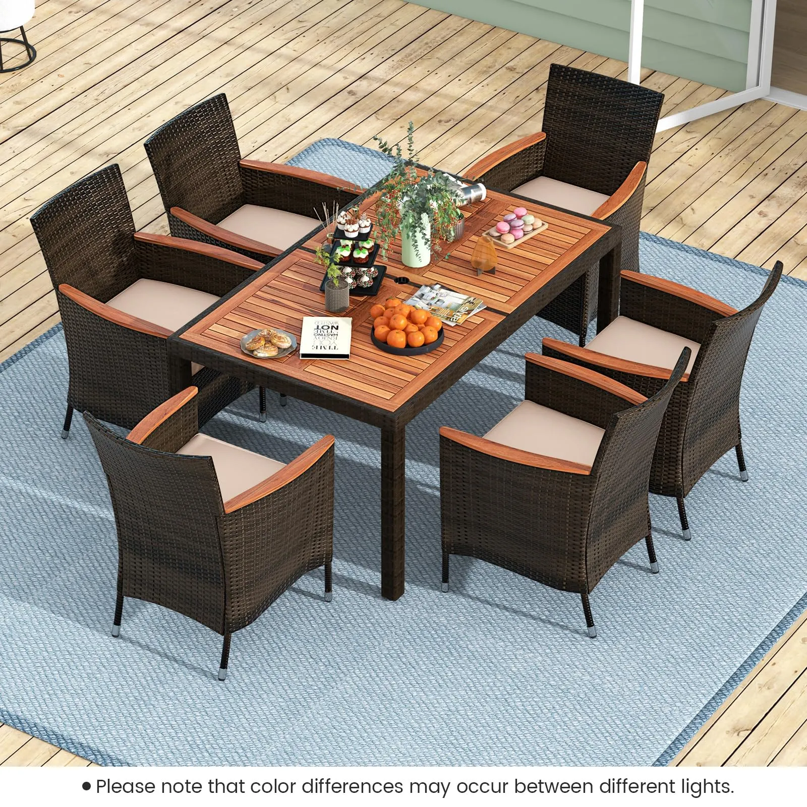 Tangkula 7 or 9 Piece Outdoor Dining Set