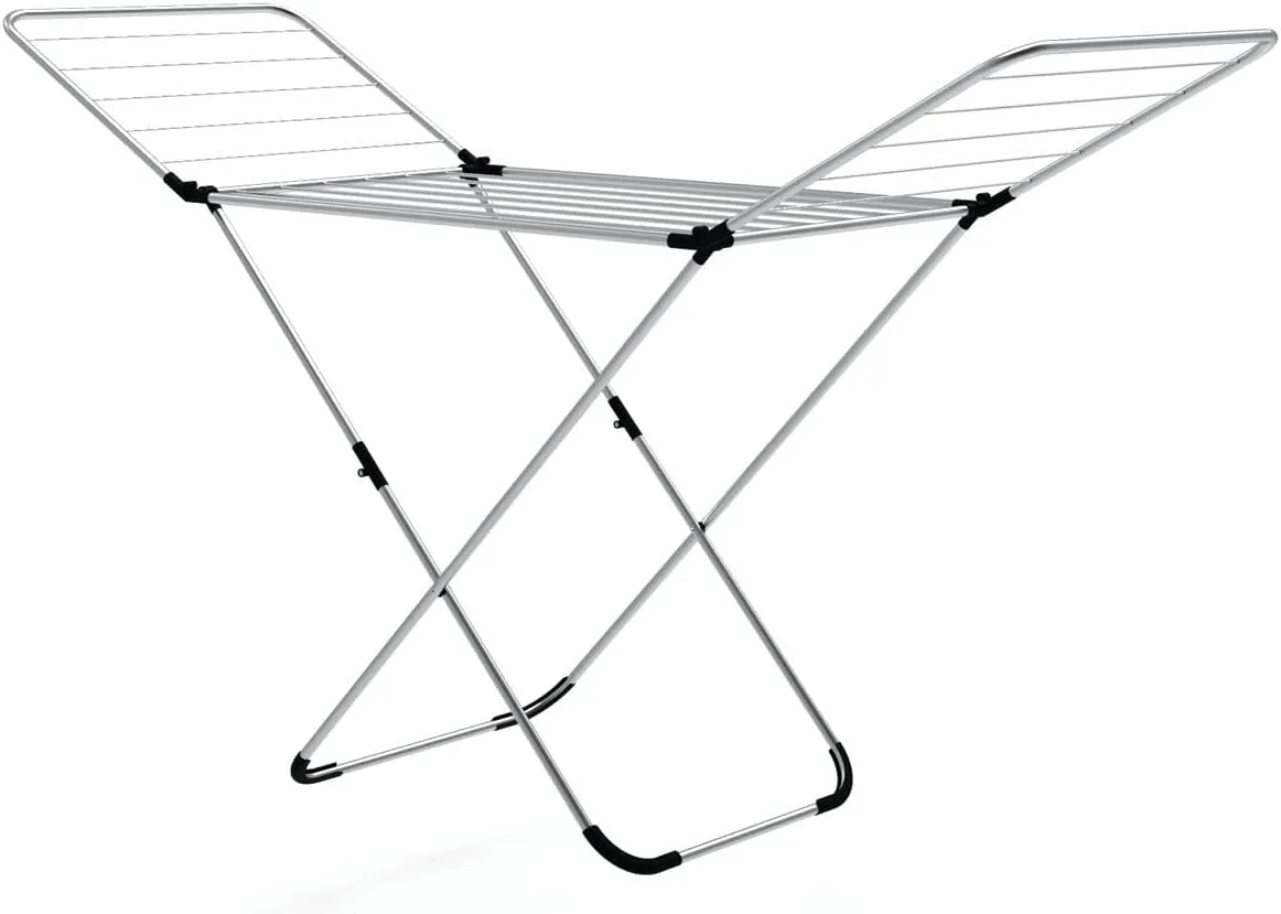 Tangkula Folding Clothes Drying Rack, Lightweight Aluminum Laundry Drying Rack w/Adjustable Wings