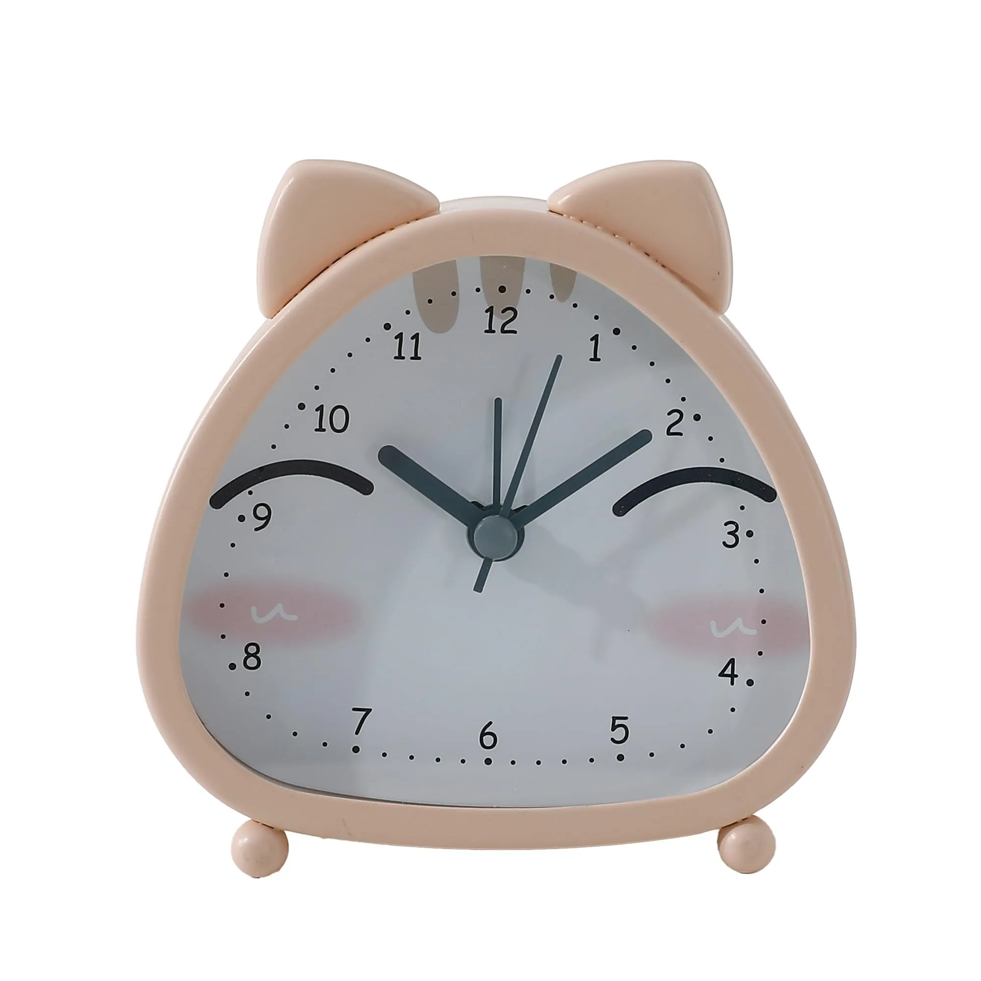 The Better Home Alarm Clock (10cm) |Alarm Clock For Students |Alarm Clock For Bedroom |Loud Alarm Clock For Heavy Sleepers |Mini Alarm Clock For Kids |Cat Ears Table Clock For Study Table- Light Brown