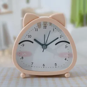 The Better Home Alarm Clock (10cm) |Alarm Clock For Students |Alarm Clock For Bedroom |Loud Alarm Clock For Heavy Sleepers |Mini Alarm Clock For Kids |Cat Ears Table Clock For Study Table- Light Brown