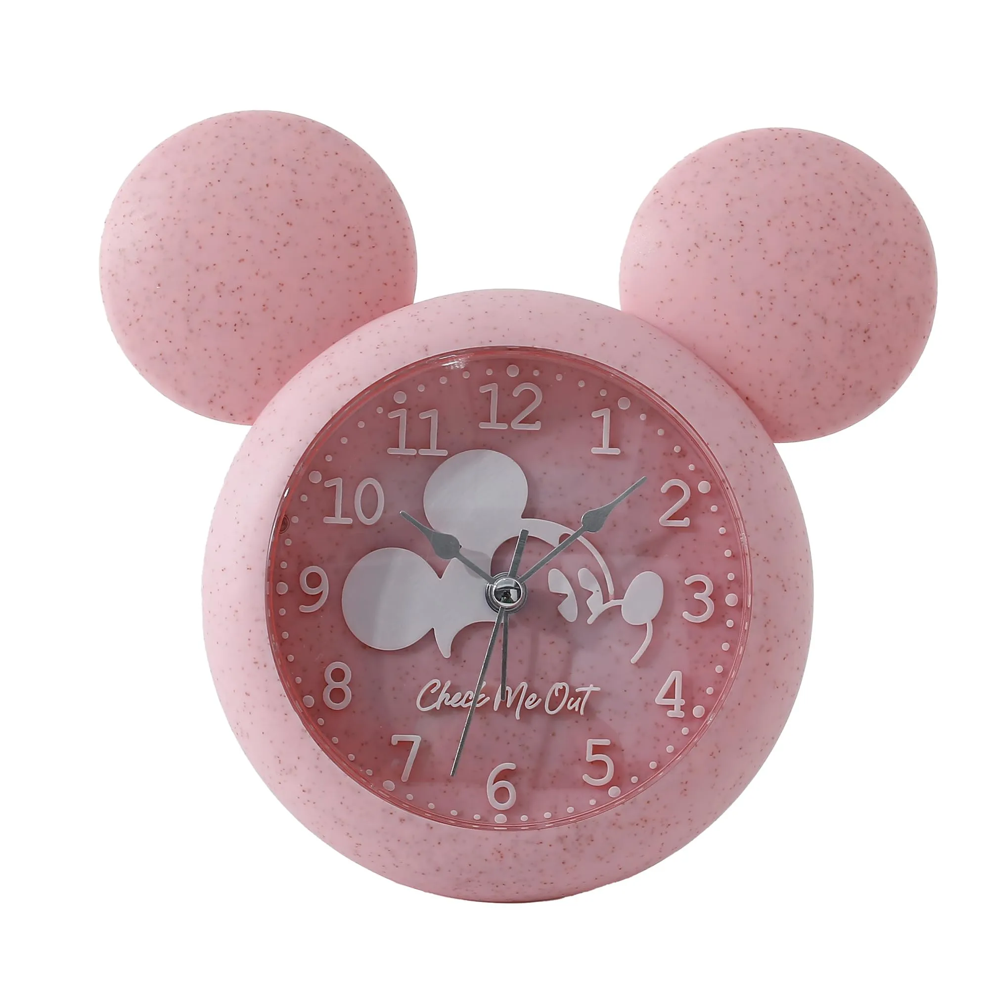 The Better Home Alarm Clock (15cm) |Alarm Clock For Students |Alarm Clock For Bedroom| Loud Alarm Clock For Heavy Sleepers| Alarm Clock For Kids |Mickey Mouse Shaped Table Clock For Study Table - Pink