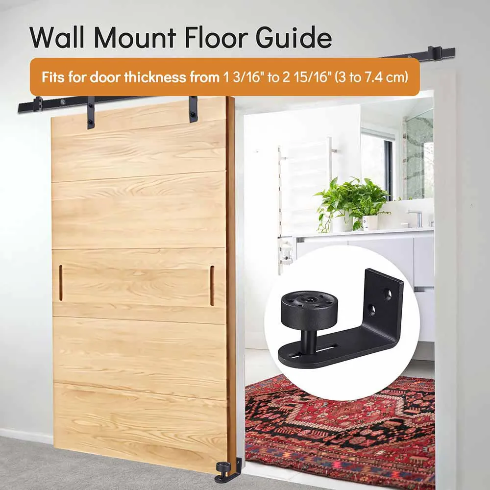 TheLAShop Barn Door Hardware Floor Guide Roller Adjustable Wall Mount