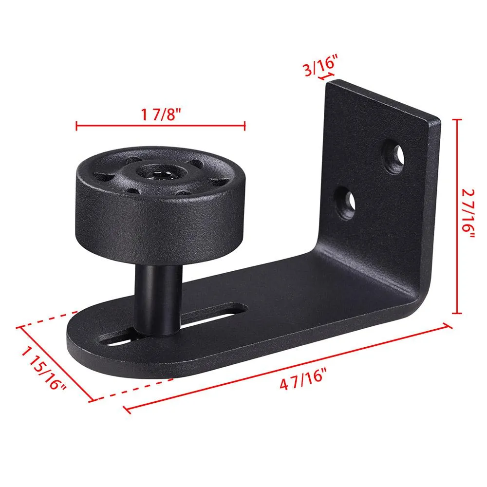 TheLAShop Barn Door Hardware Floor Guide Roller Adjustable Wall Mount