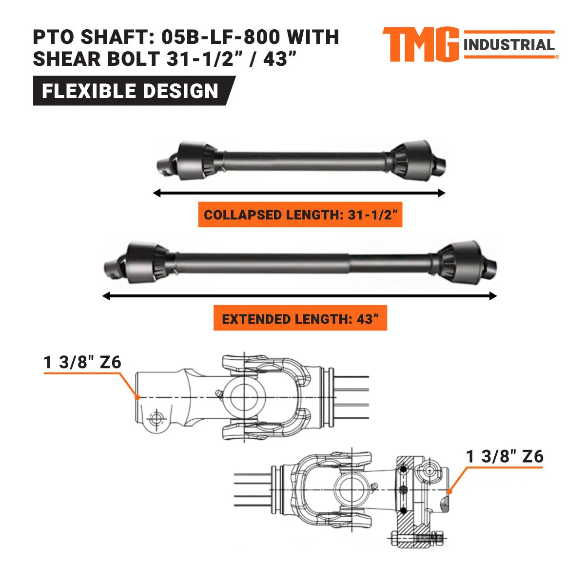 TMG Industrial 72” 3-Point Hitch Rotary Tiller, 40-60 HP Tractor, 6” Tilling Depth, PTO Shaft Included, Category 1 & 2 Hookup, TMG-RT185